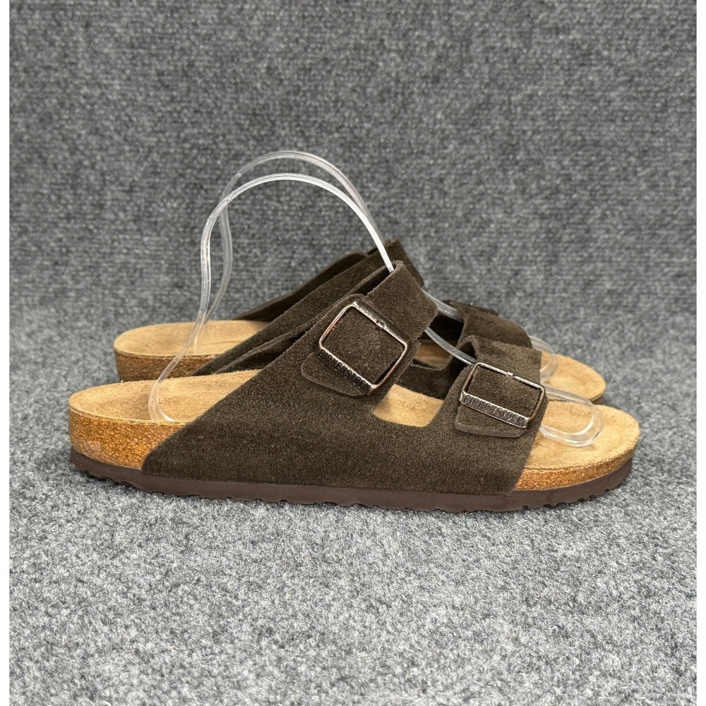 Birkenstock Arizona Sandals Women's 10 Brown Suede‎ Buckle Athletic Slide Flip